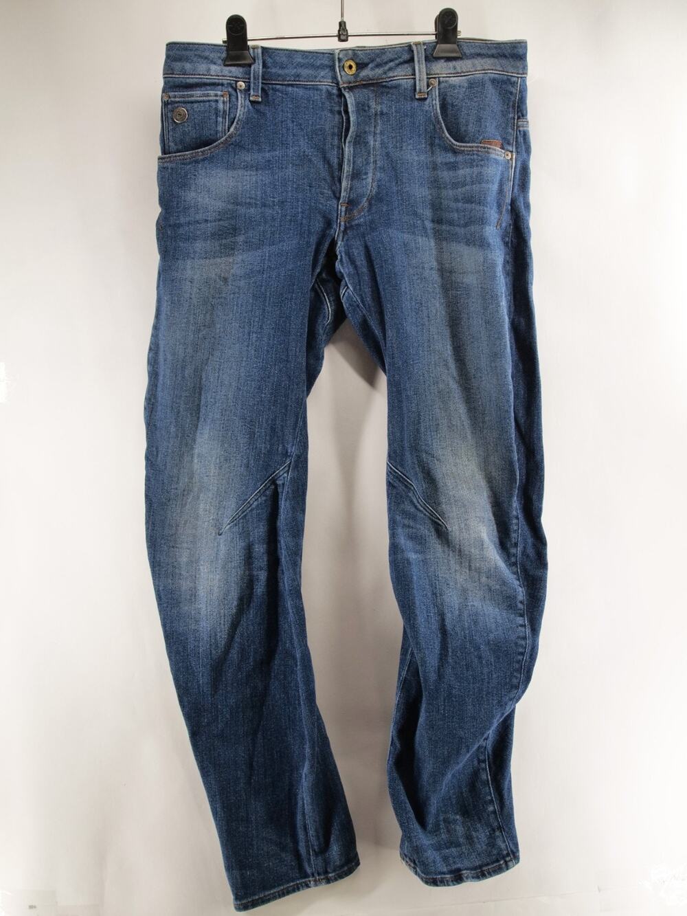 G-Star RAW Arc 3D Slim Jeans Mens 32x32 Blue Medium Wash Button Fly Tapered 33